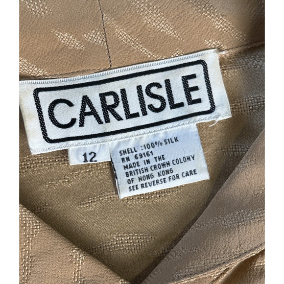 Carlisle Vintage Silk Blouse Size 12 Textured Animal Print Luxury Designer - Picture 4 of 9